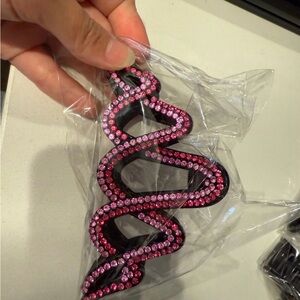 Pink and Black Rhinestone Hair Accessory